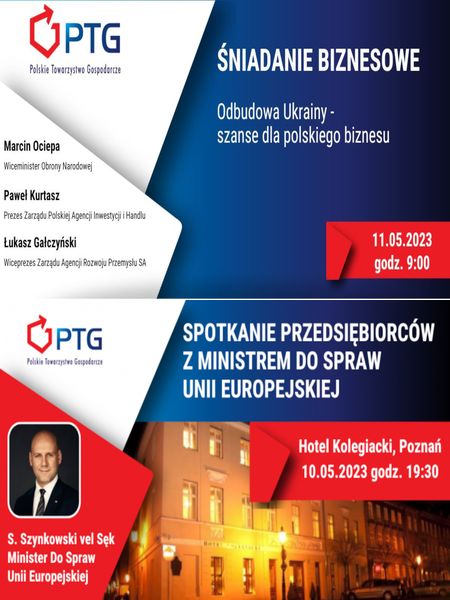 niadanie biznesowe Polskiego Towarzystwa Gospodarczego - Odbudowa Ukrainy - szanse dla polskiego biznesu